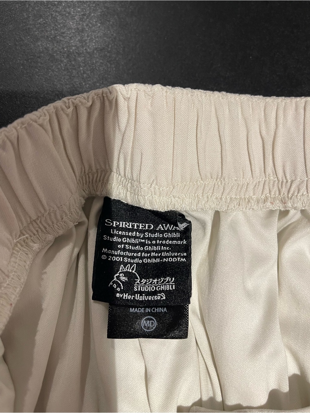 Black Spirited Away Characters on White Skirt Elasticized Waistband Sz M. Lined. - Picture 7 of 8